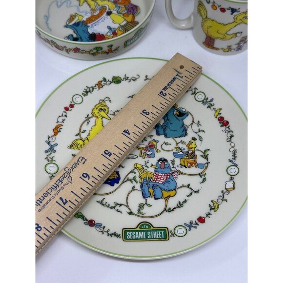 VTG 1976s Sesame Street Gorham Fine China Child’s 3-Piece Muppets Set 7.5" Decor - Picture 8 of 12